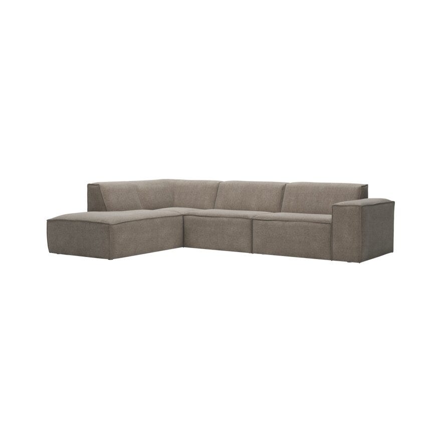 QUADRATO Hjørnesofa med endeavslutning i Beige/natur