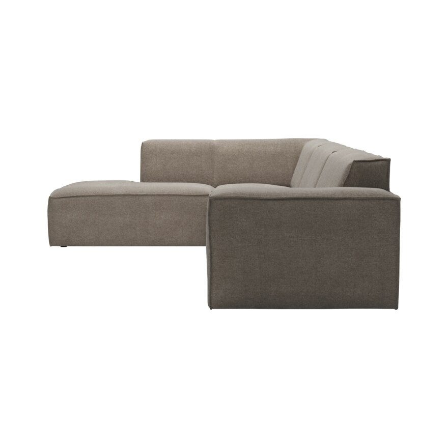 QUADRATO Hjørnesofa med endeavslutning i Beige/natur
