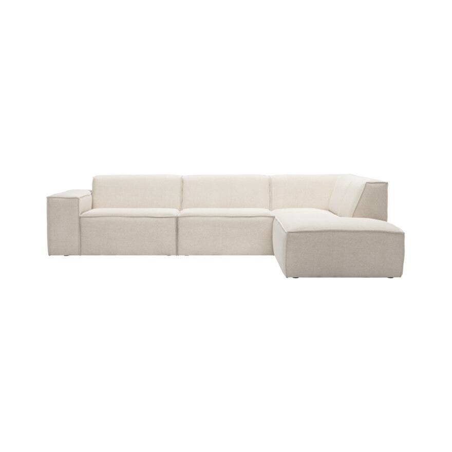 QUADRATO Hjørnesofa med endeavslutning i Beige/natur