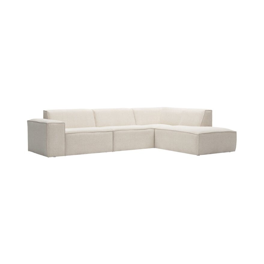 QUADRATO Hjørnesofa med endeavslutning i Beige/natur