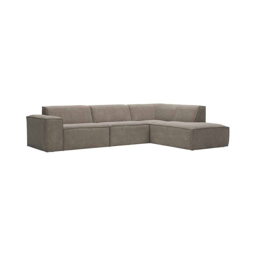 QUADRATO Hjørnesofa med endeavslutning i Beige/natur