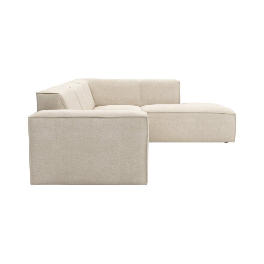 QUADRATO Hjørnesofa med endeavslutning i Beige/natur