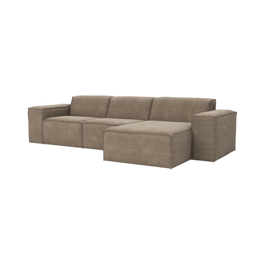 QUADRATO Hjørnesofa med sjeselong i Beige/natur