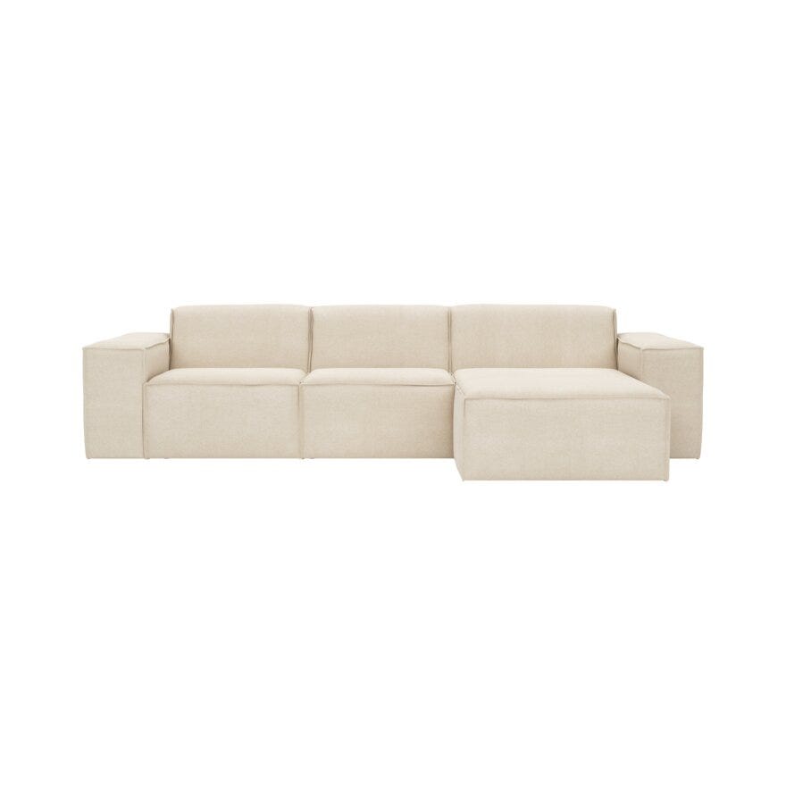 QUADRATO Hjørnesofa med sjeselong i Beige/natur