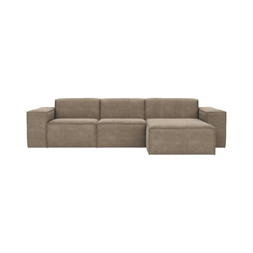 QUADRATO Hjørnesofa med sjeselong i Beige/natur