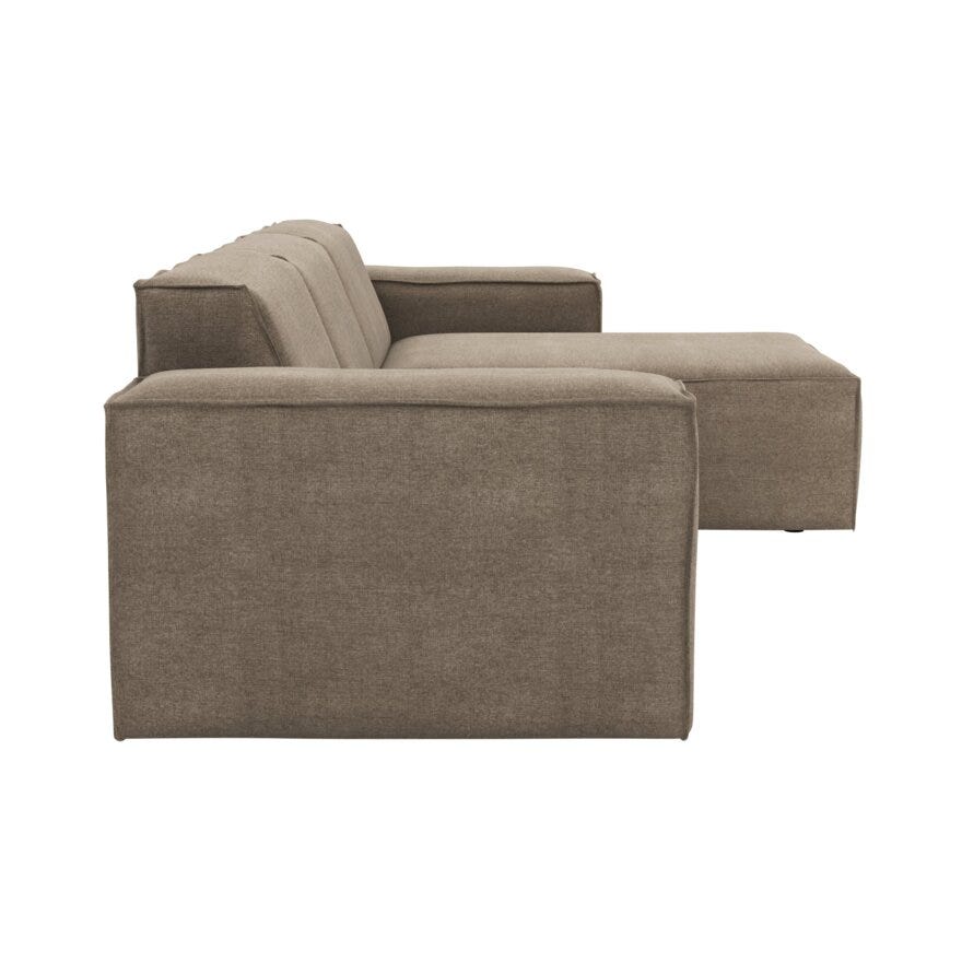 QUADRATO Hjørnesofa med sjeselong i Beige/natur