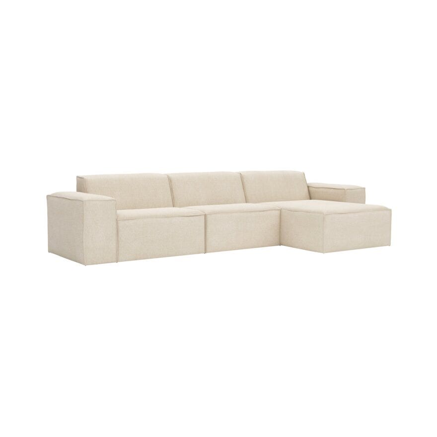QUADRATO Hjørnesofa med sjeselong i Beige/natur