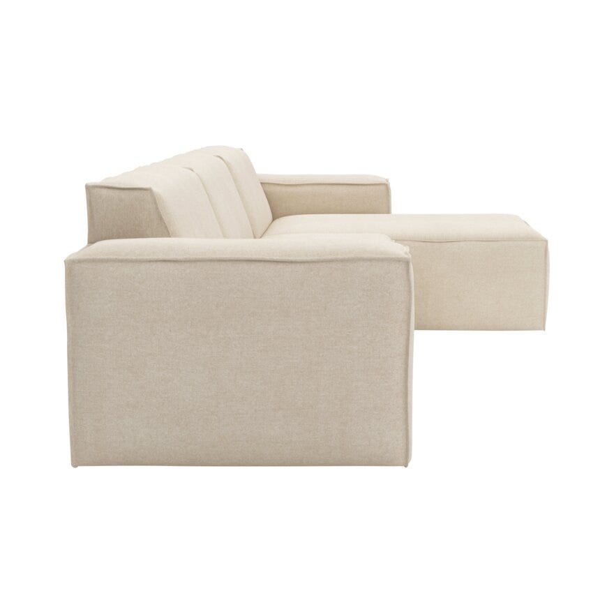 QUADRATO Hjørnesofa med sjeselong i Beige/natur