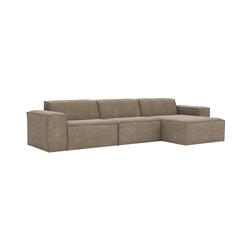 QUADRATO Hjørnesofa med sjeselong i Beige/natur