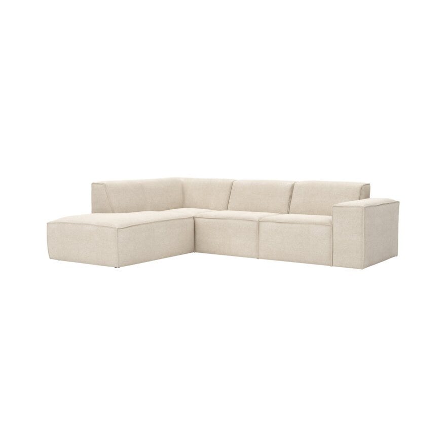 QUADRATO Hjørnesofa med endeavslutning i Beige/natur