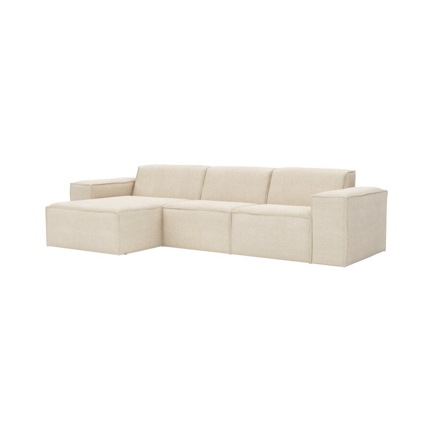 QUADRATO Hjørnesofa med sjeselong i Beige/natur
