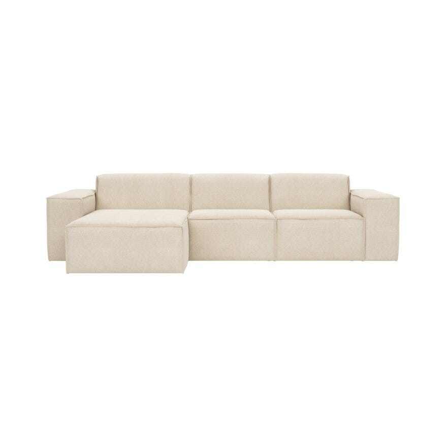QUADRATO Hjørnesofa med sjeselong i Beige/natur