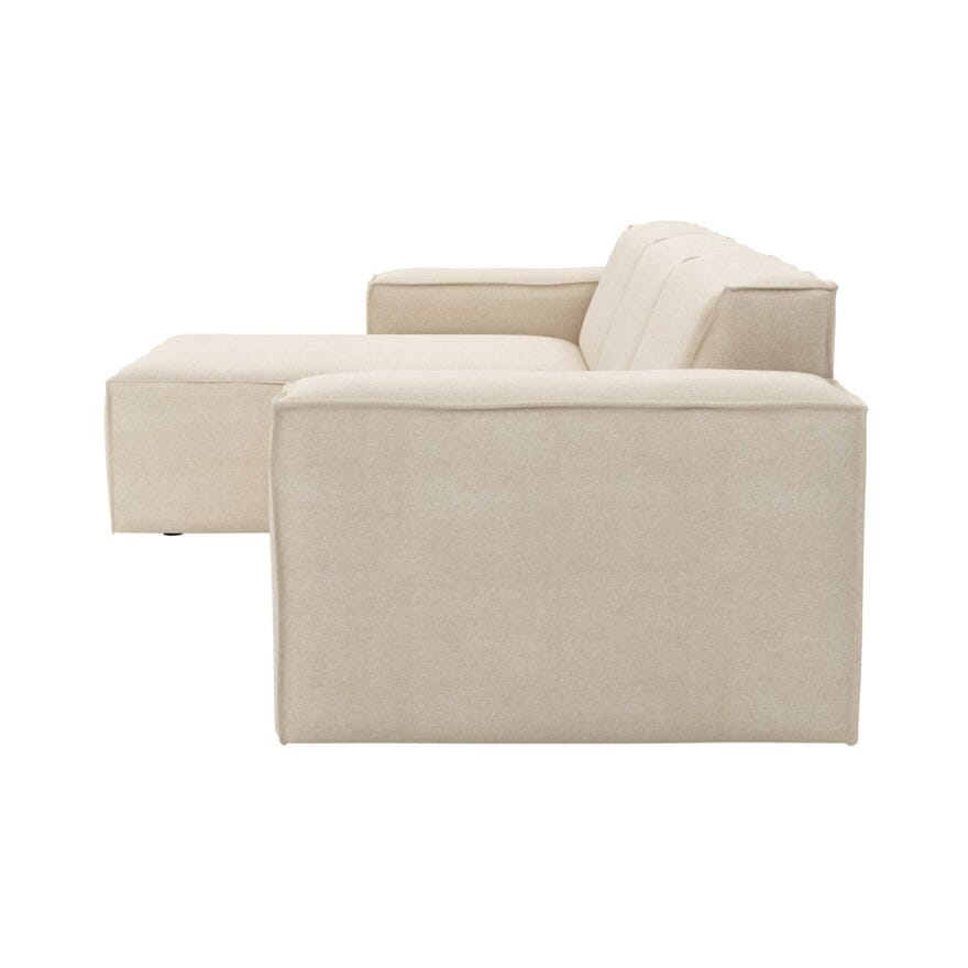 QUADRATO Hjørnesofa med sjeselong i Beige/natur
