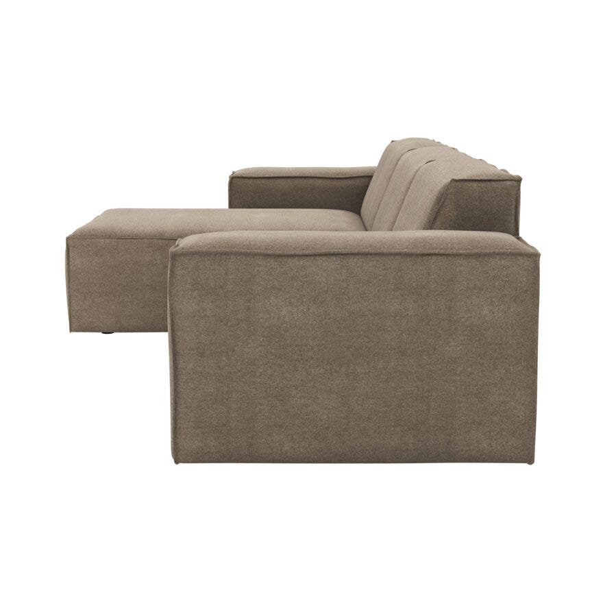 QUADRATO Hjørnesofa med sjeselong i Beige/natur