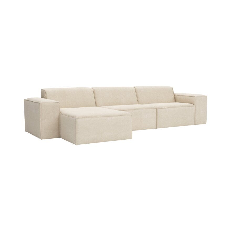 QUADRATO Hjørnesofa med sjeselong i Beige/natur