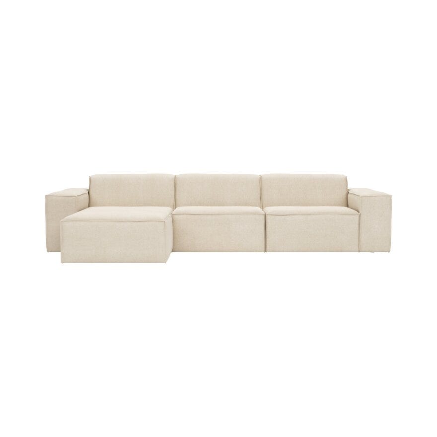 QUADRATO Hjørnesofa med sjeselong i Beige/natur