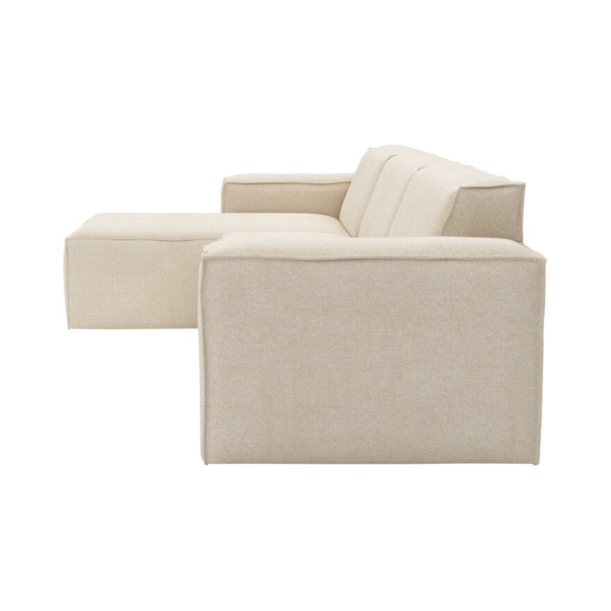 QUADRATO Hjørnesofa med sjeselong i Beige/natur