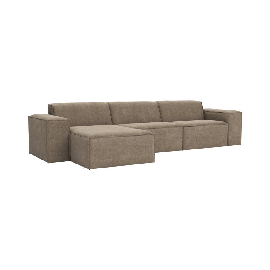QUADRATO Hjørnesofa med sjeselong i Beige/natur