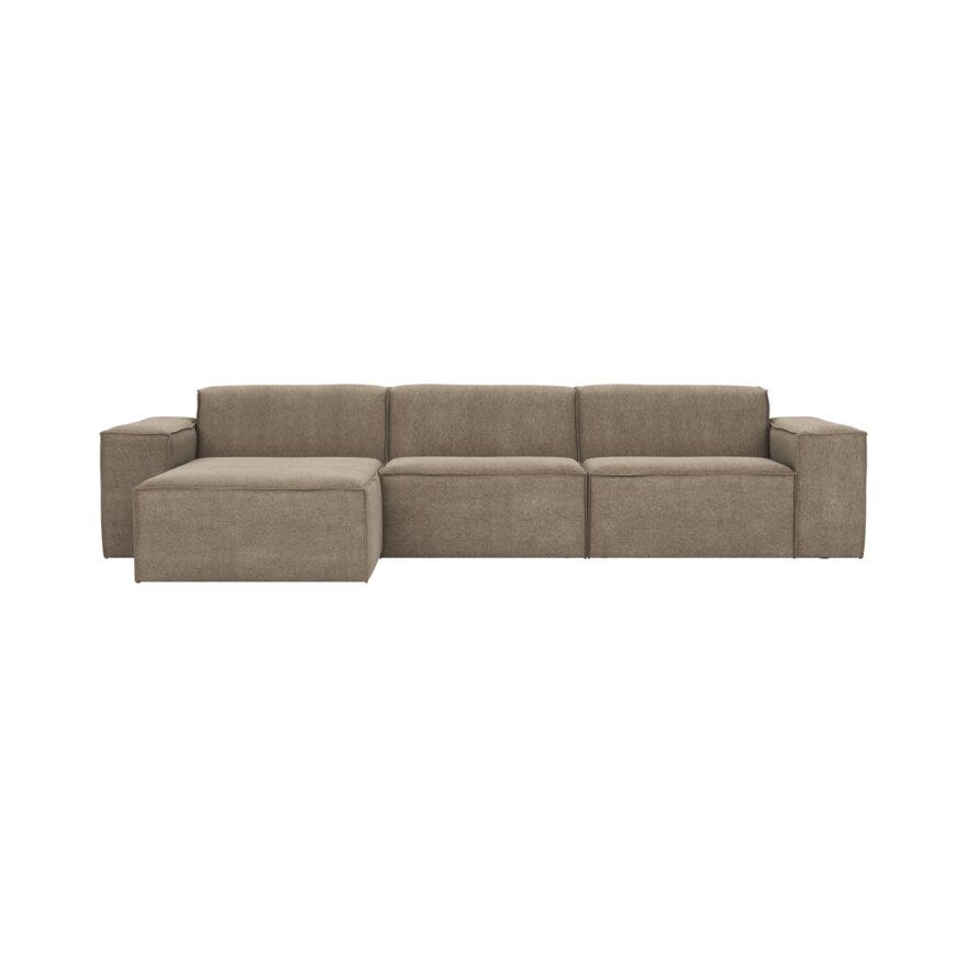 QUADRATO Hjørnesofa med sjeselong i Beige/natur