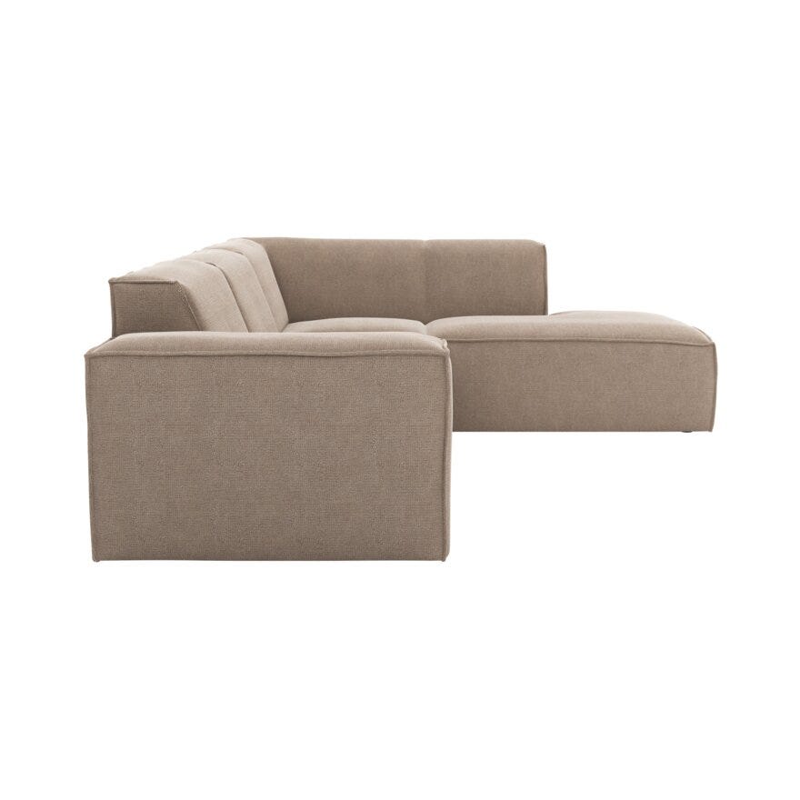 QUADRATO Hjørnesofa med endeavslutning i Beige/natur