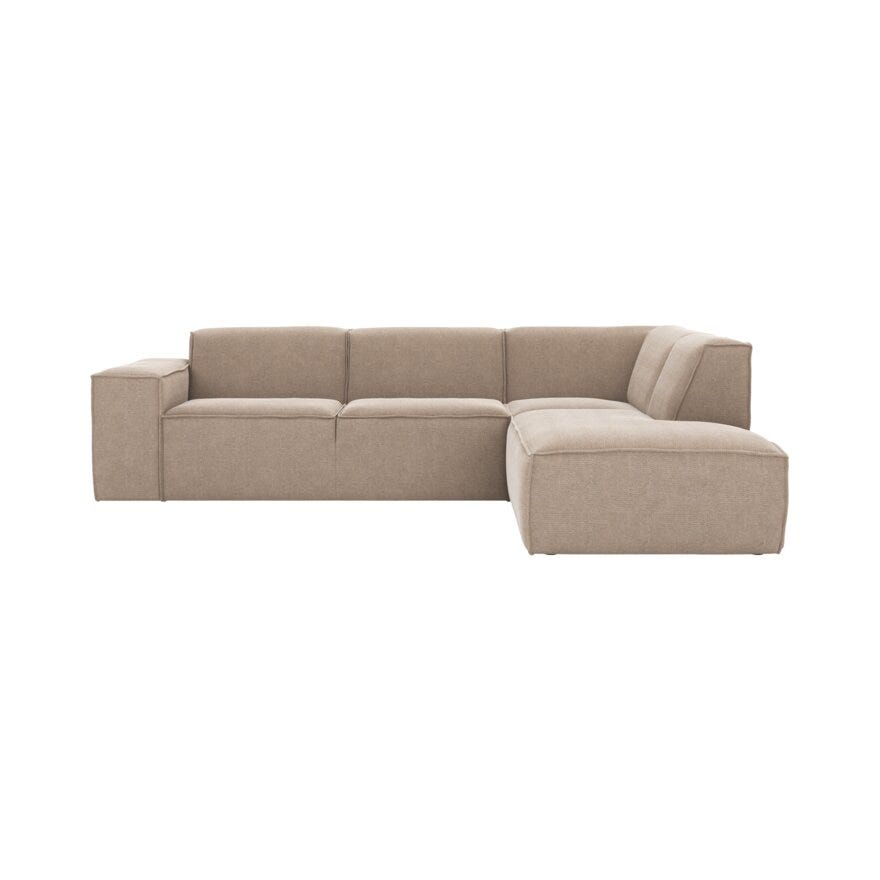 QUADRATO Hjørnesofa med endeavslutning i Beige/natur