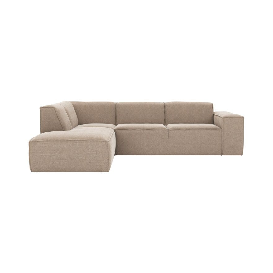 QUADRATO Hjørnesofa med endeavslutning i Beige/natur
