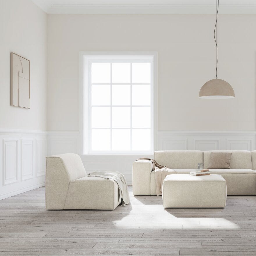 QUADRATO Loungestol i Beige/natur