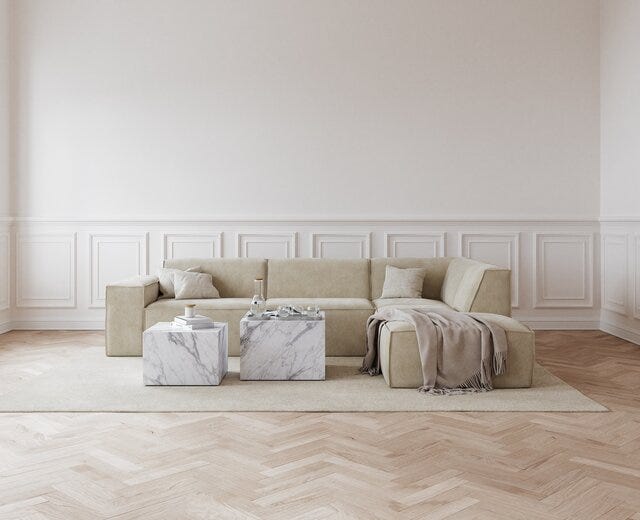 Jakobsen QUADRATO Hjørnesofa i Beige/natur