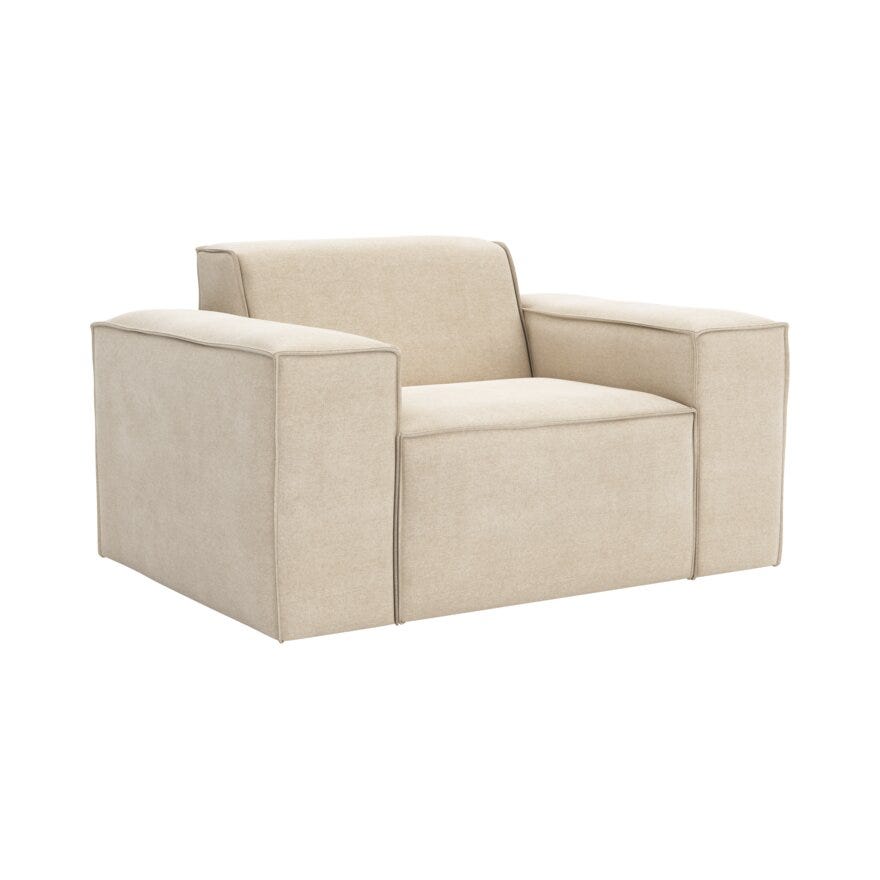 QUADRATO Loungestol i Beige/natur