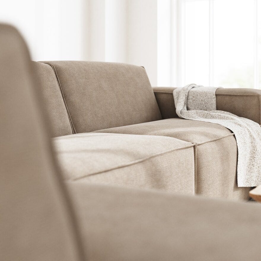 QUADRATO Hjørnesofa i Beige/natur