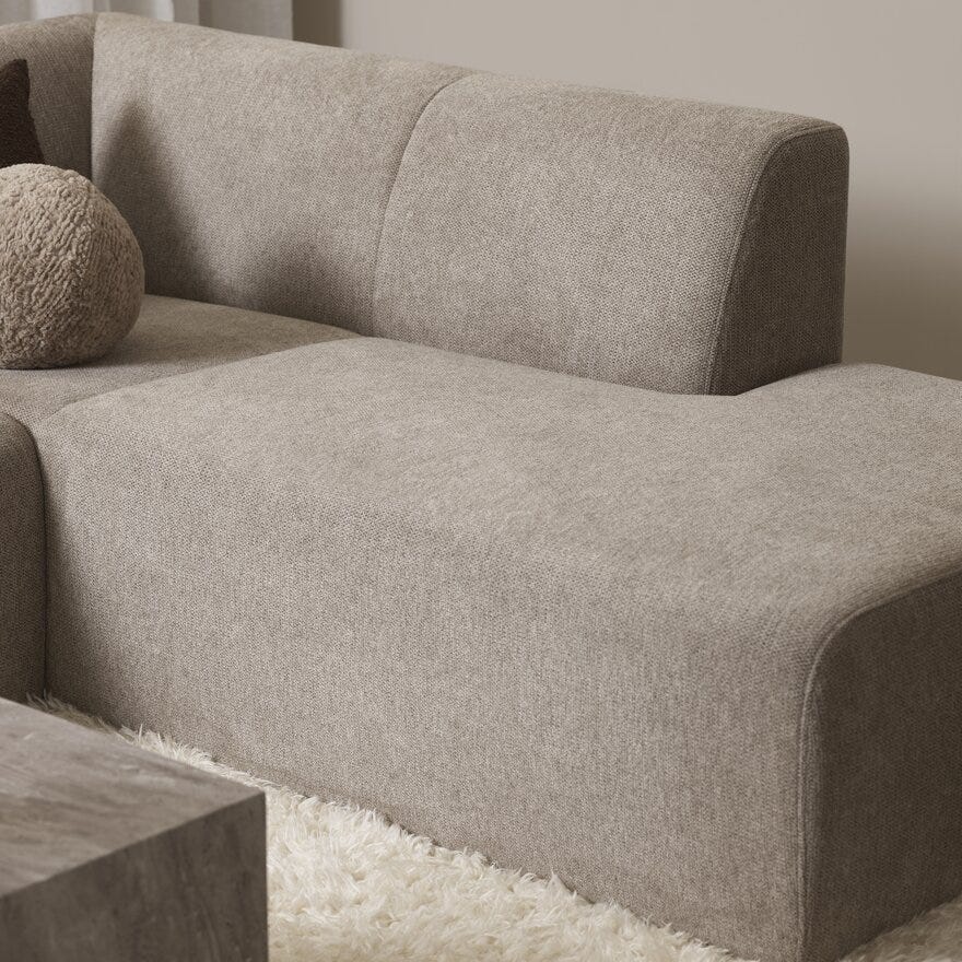 TAMPA Hjørnesofa med endeavslutning i Beige/natur