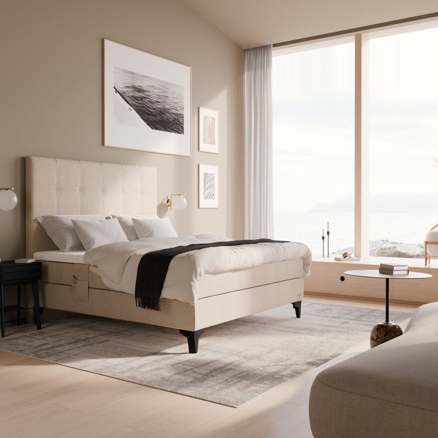 Jensen FENIX LIBRA Sengegavl 150x160 cm i Beige/natur