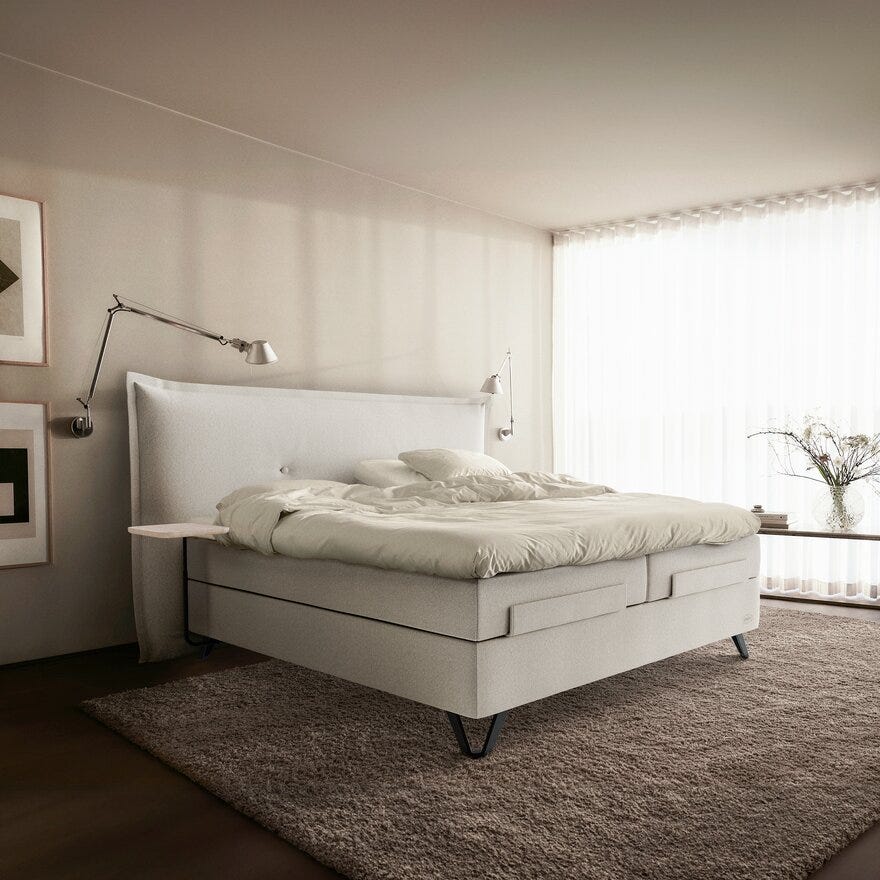 Jensen AMBASSADØR AQTIVE 2 Regulerbar seng 90x200 cm i Beige/natur