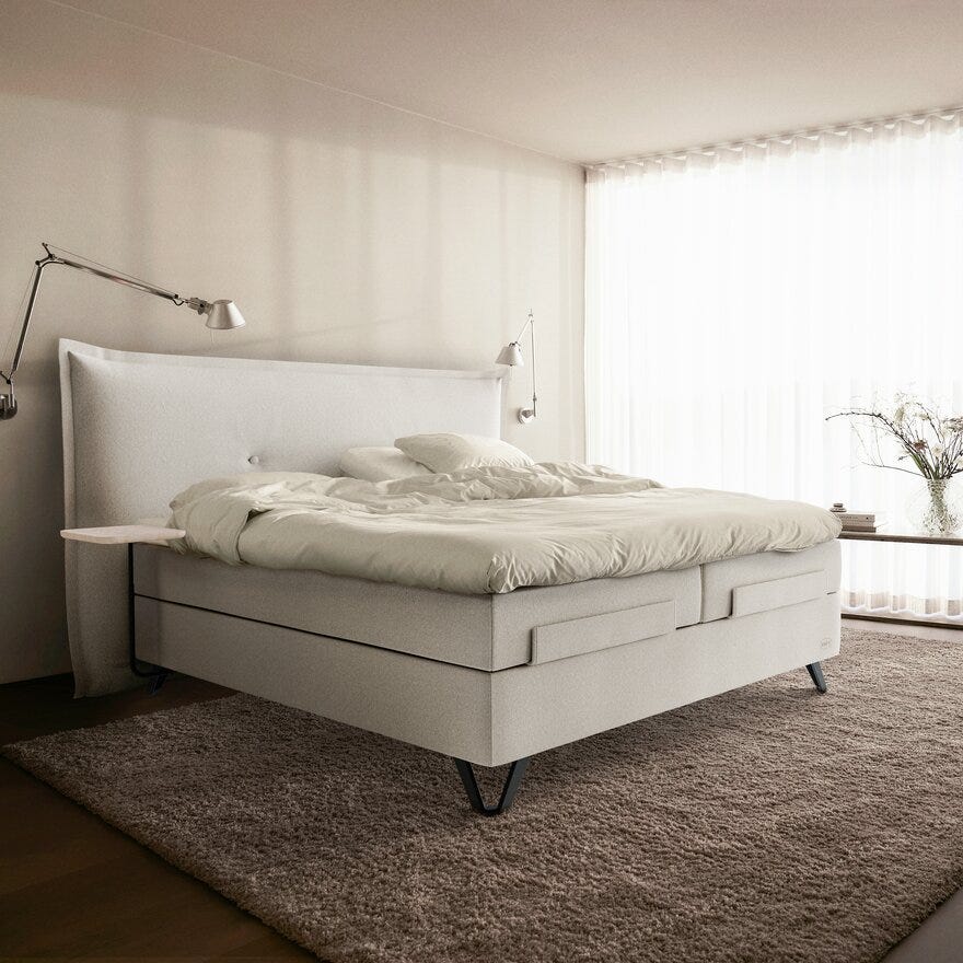 Jensen AMBASSADØR AQTIVE 2 Regulerbar seng 160x200 cm i Hvit