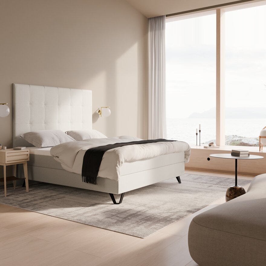 Jensen AMBASSADØR PLUS Kontinentalseng 150x200 cm i Beige/natur
