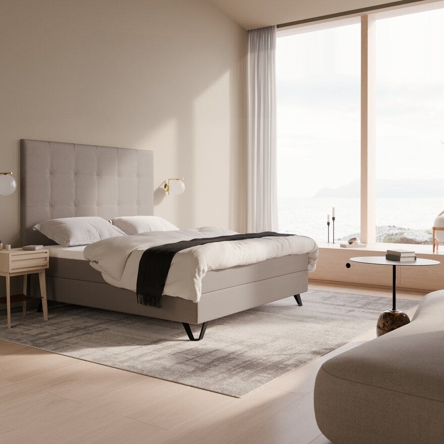 Jensen AMBASSADØR PLUS Kontinentalseng 150x200 cm i Beige/natur
