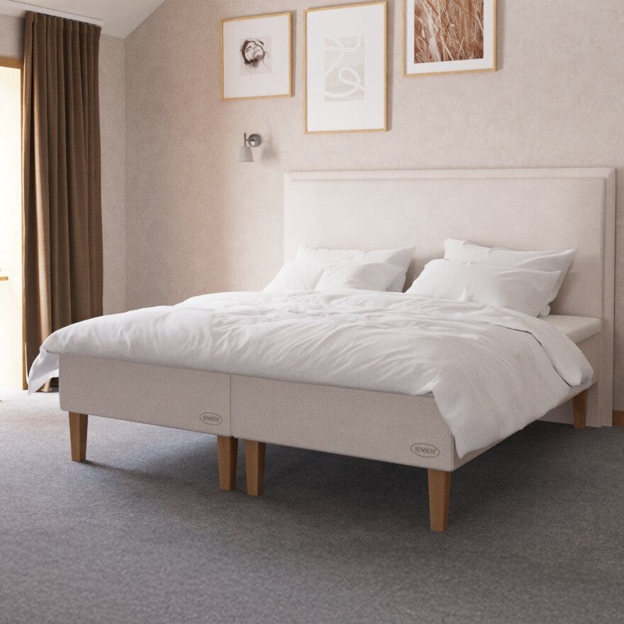 Jensen DIPLOMAT Rammeseng 75x200 cm i Beige/natur