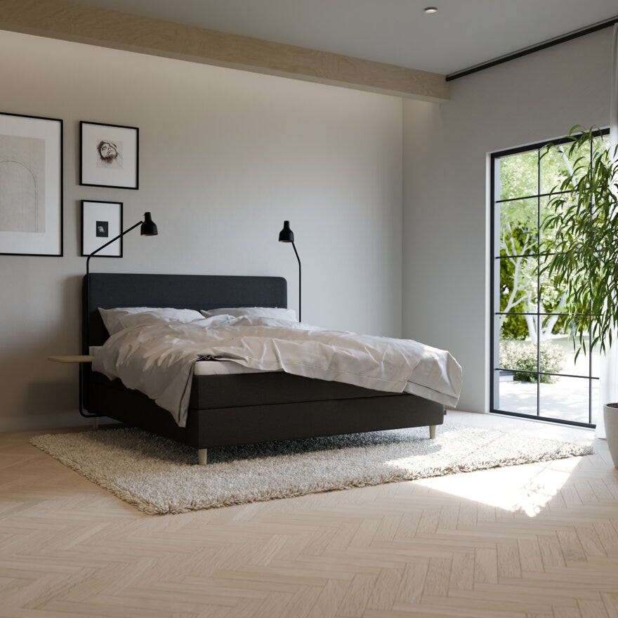 Jensen FIRST Kontinentalseng 150x200 cm i Svart