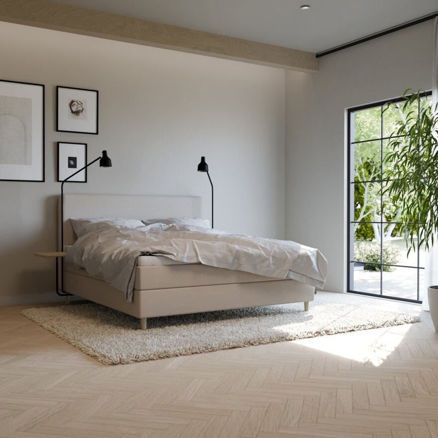 Jensen FIRST Kontinentalseng 150x200 cm i Beige/natur