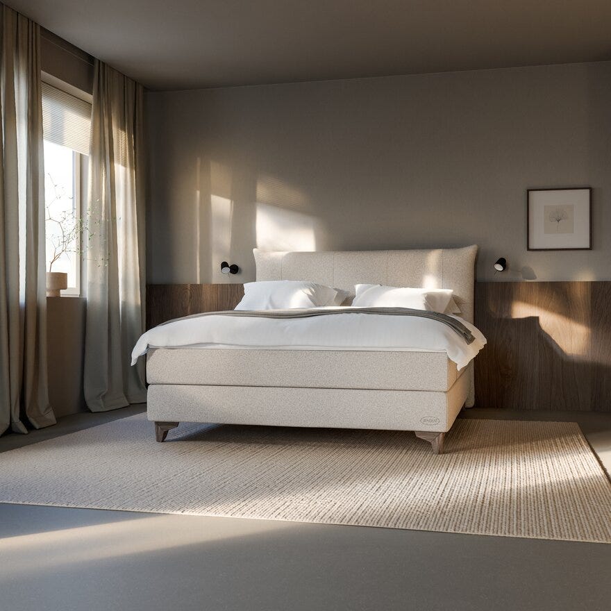 Jensen PRESTIGE Kontinentalseng 150x200 cm i Beige/natur