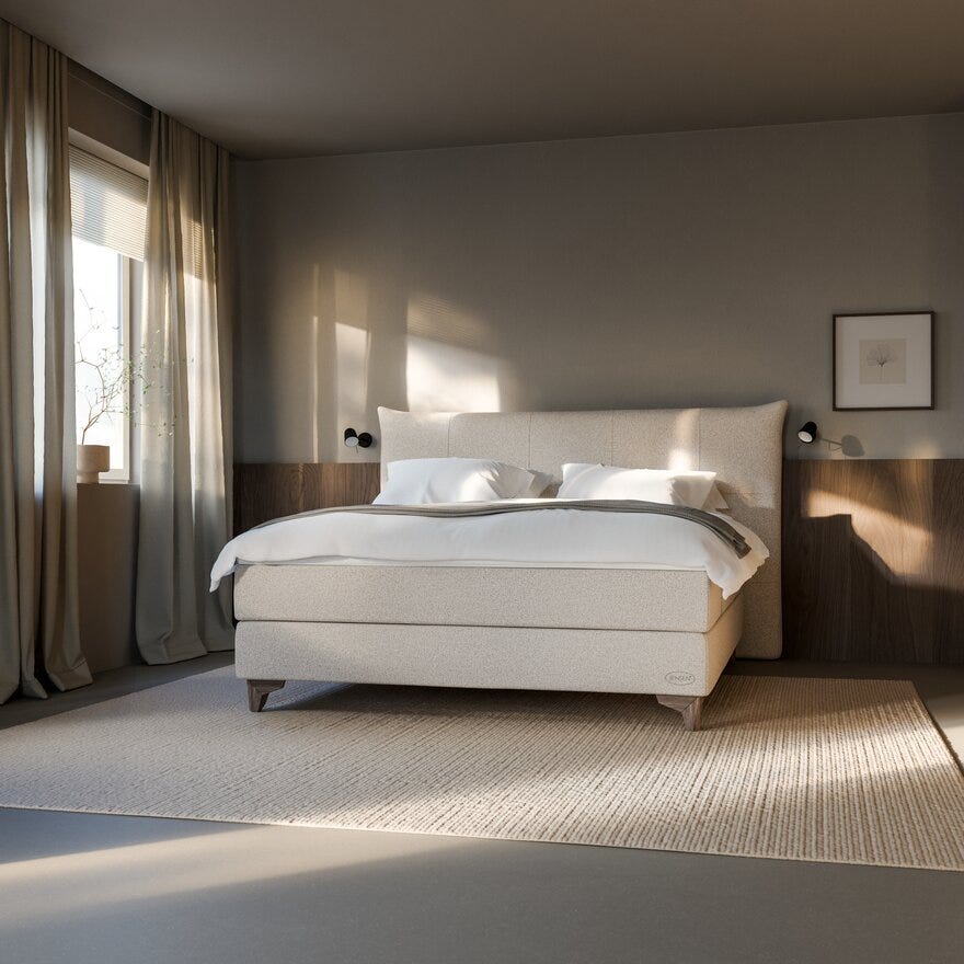 Jensen PRESTIGE Kontinentalseng 150x200 cm i Beige/natur