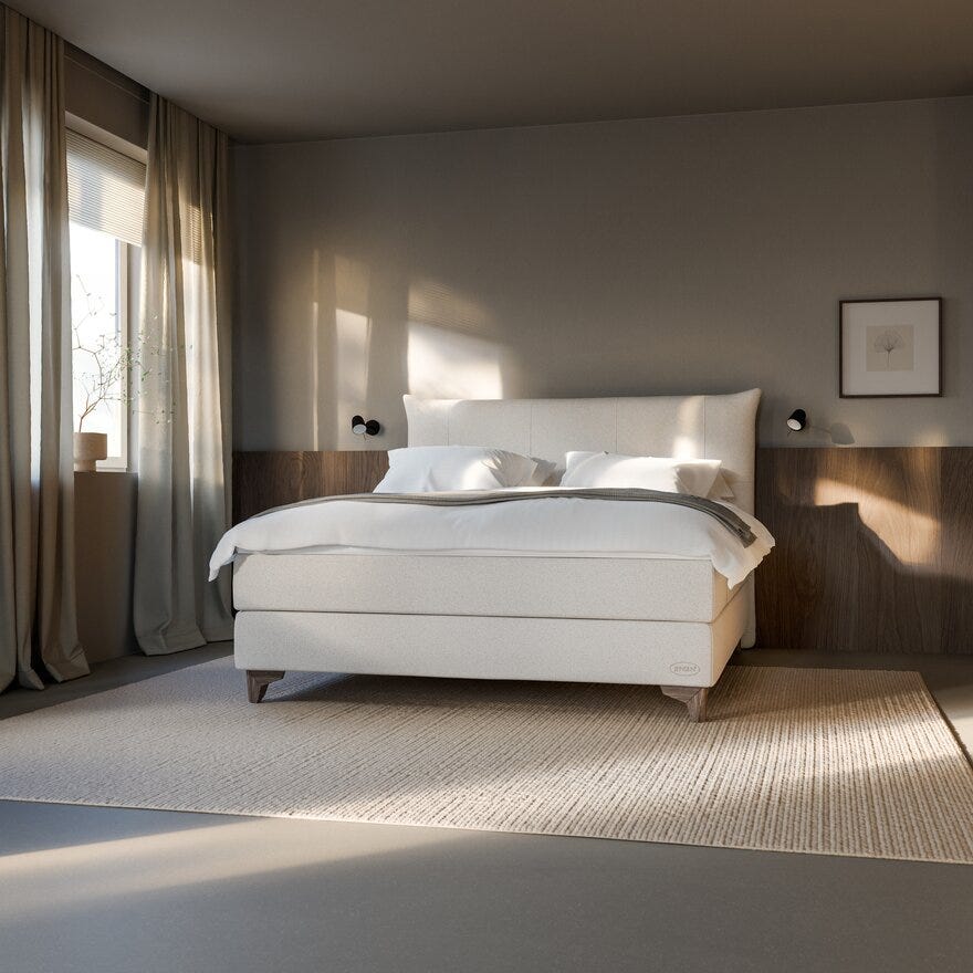 Jensen PRESTIGE Kontinentalseng 150x200 cm i Beige/natur