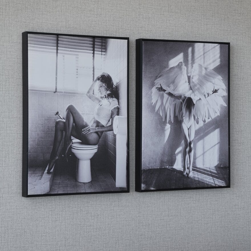 WHITE ANGEL Canvas bilde 50x70 cm i Svart
