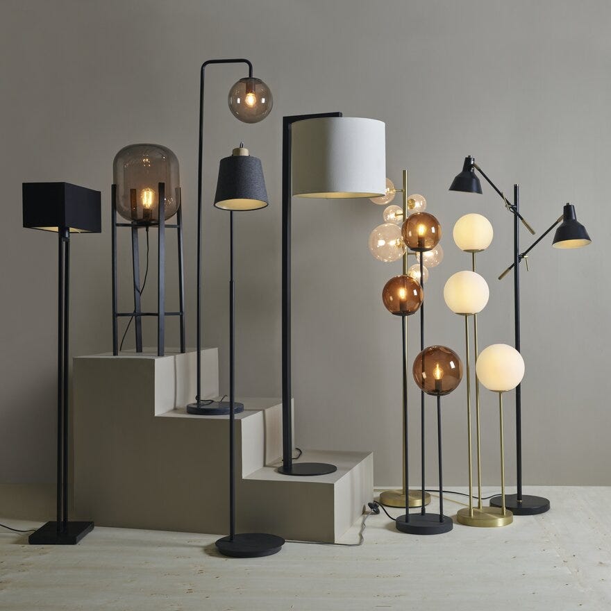 ADLER Gulvlampe H147 cm i Svart