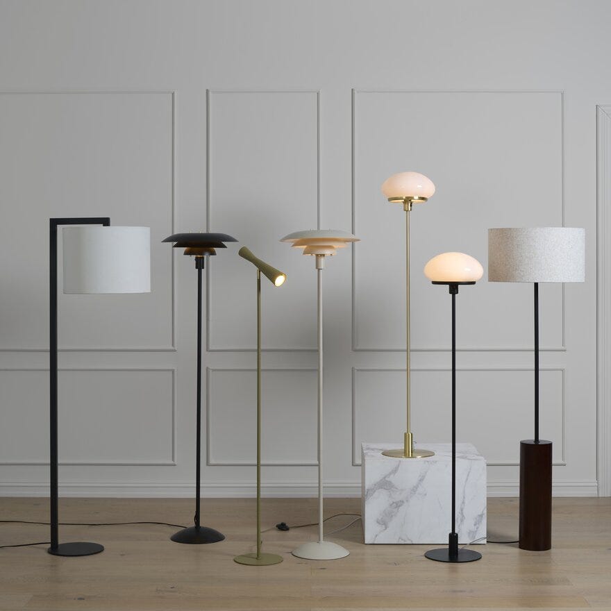 Aneta Lighting AUGUST Gulvlampe H140 cm i Svart