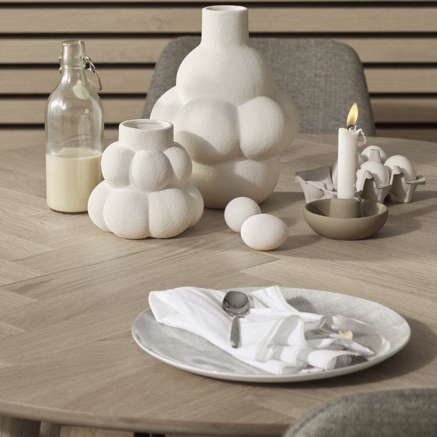 BRIM Vase H13.5 cm i Hvit