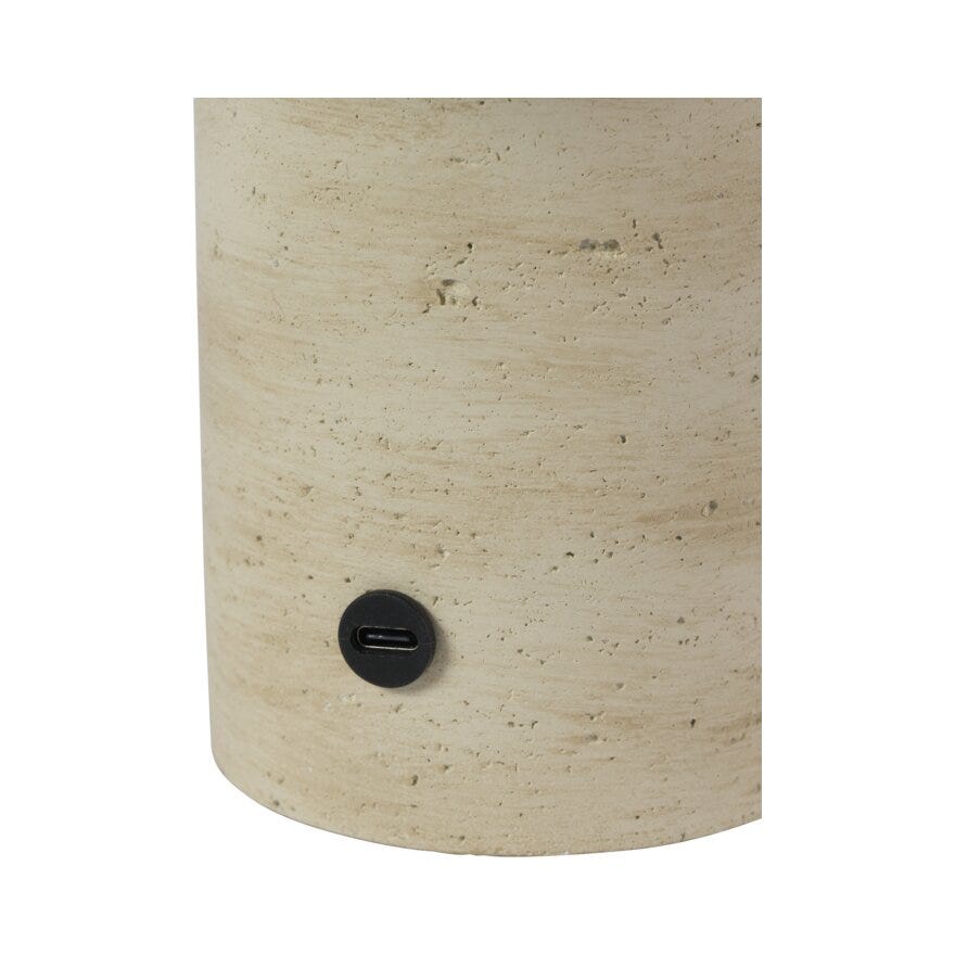Sindig BARESI Bordlampe oppladbar Ø15 cm i Beige/natur