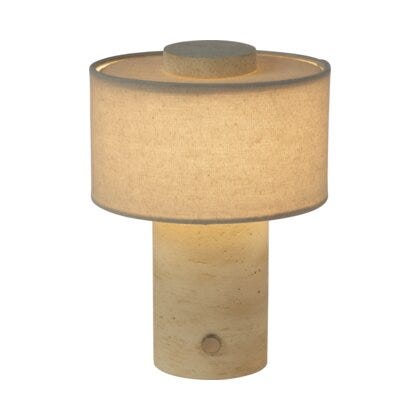 Sindig BARESI Bordlampe oppladbar Ø15 cm i Beige/natur