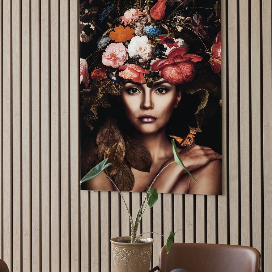 COLORFUL Glassbilde 80x120 cm i Rosa