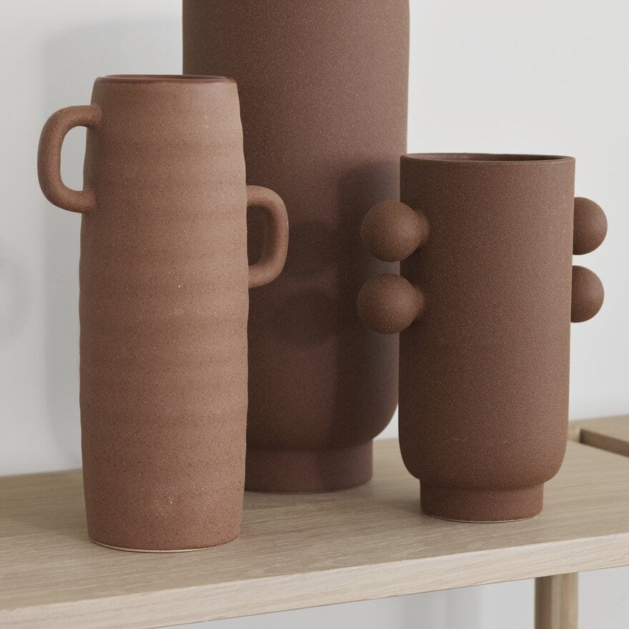 SANDY Vase H20 cm i Brun